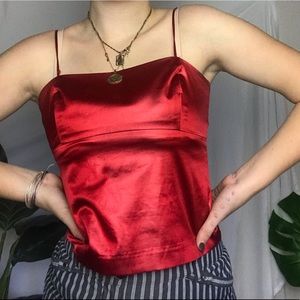 red satin tank
